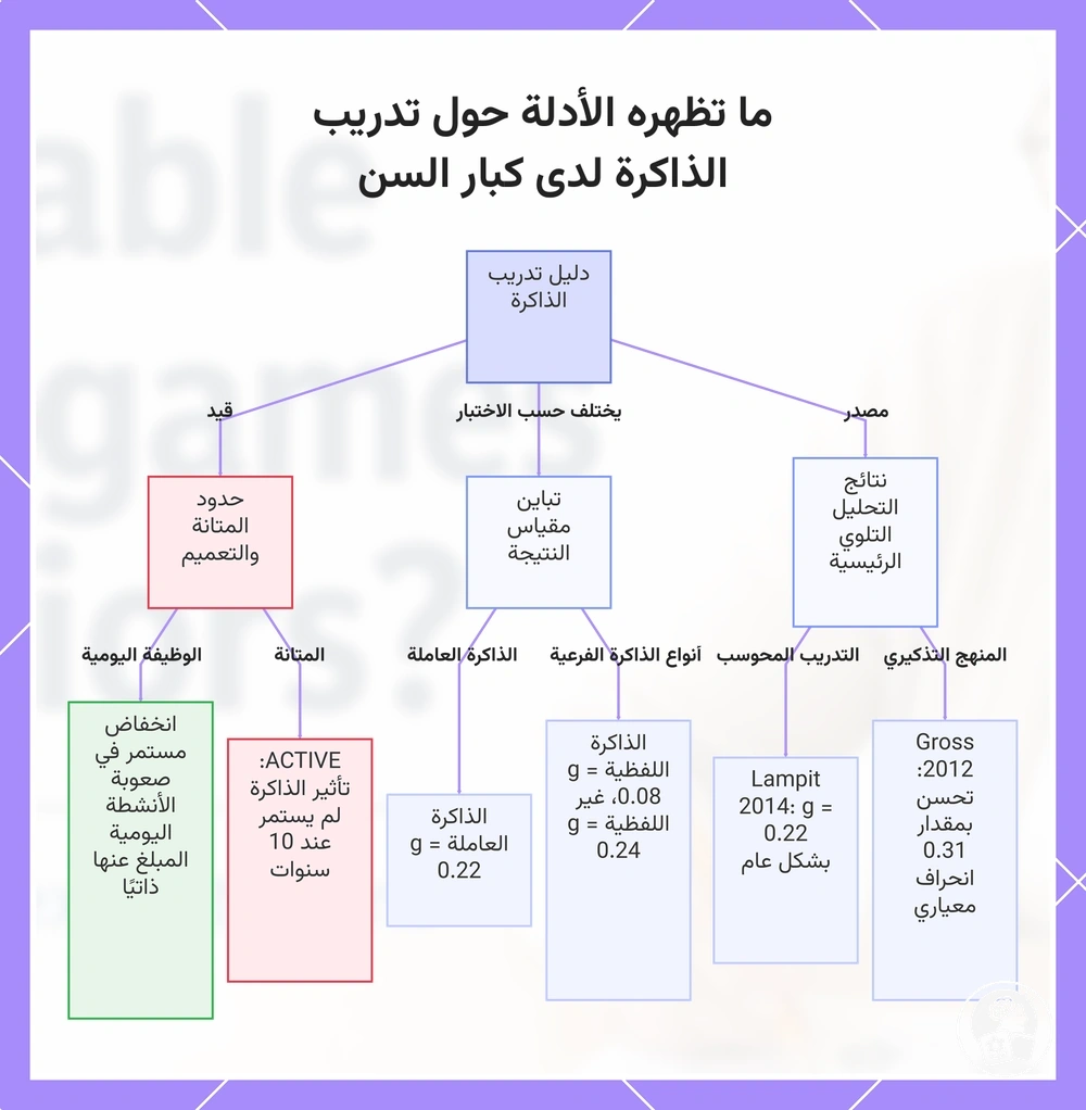 ما تظهره الأدلة حول تدريب الذاكرة لدى كبار السن
