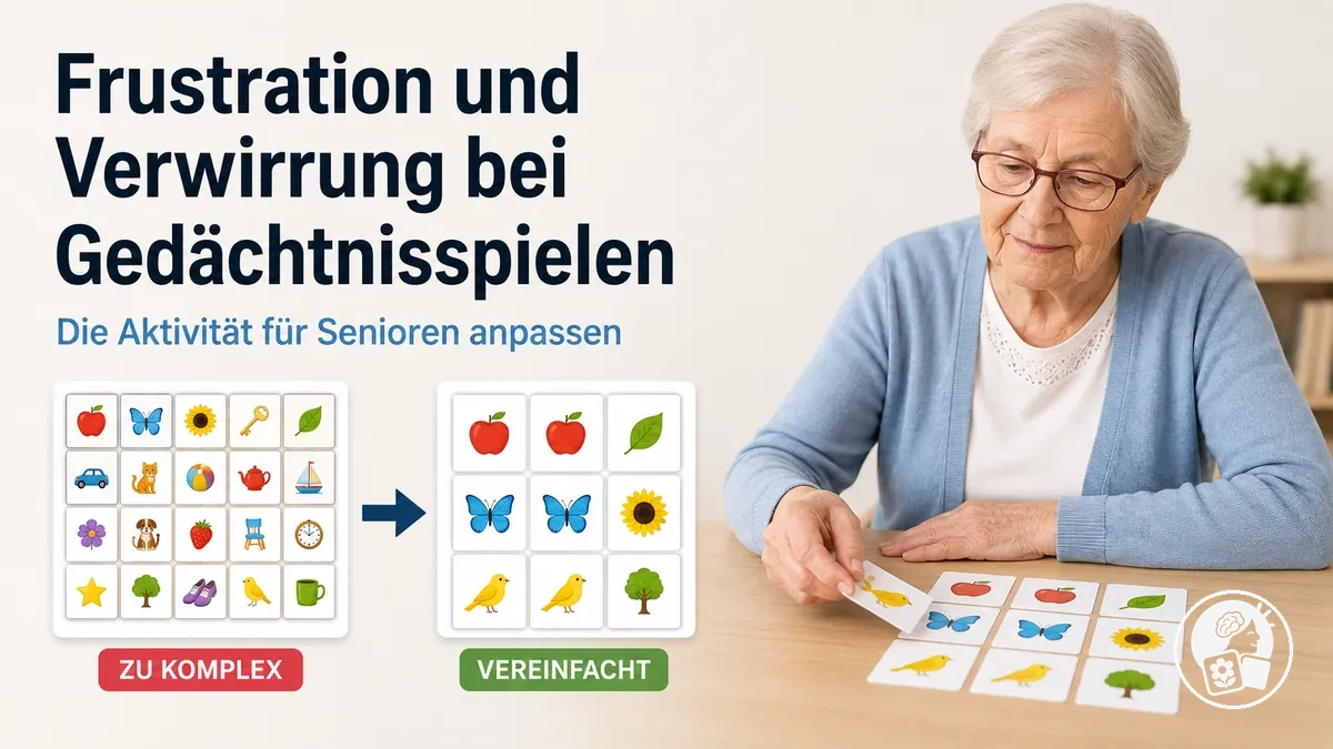 Angepasstes Gedächtnisspiel zum Ausdrucken zur Verringerung von Verwirrung und Frustration bei einem Senior