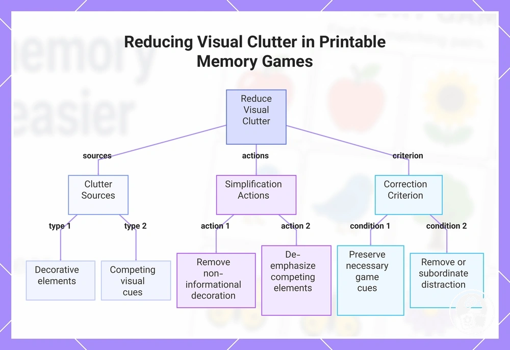 Reducing Visual Clutter in Printable Memory Games