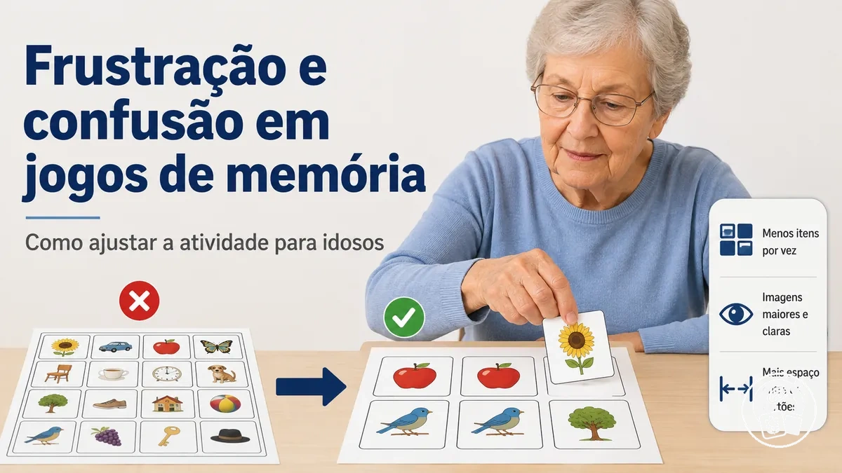 Jogo de memória para imprimir ajustado para reduzir confusão e frustração de uma pessoa idosa