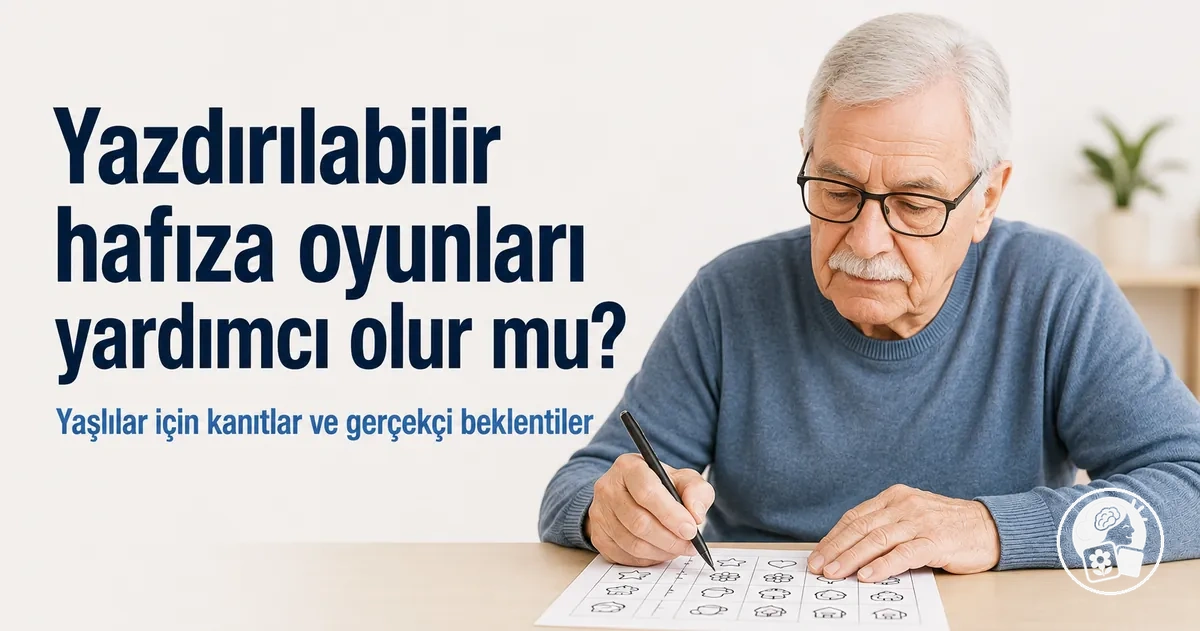 Yazdırılabilir bir hafıza etkinliği yapan yaşlı ve etkinliğin kullanımına dair gerçekçi beklentiler